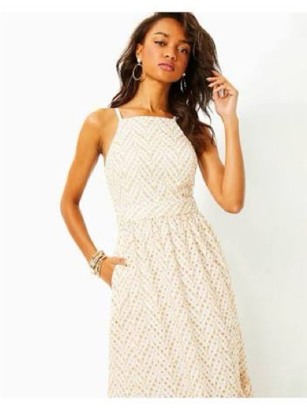 Lilly Pulitzer Charlese Eyelet Halter Maxi Dress